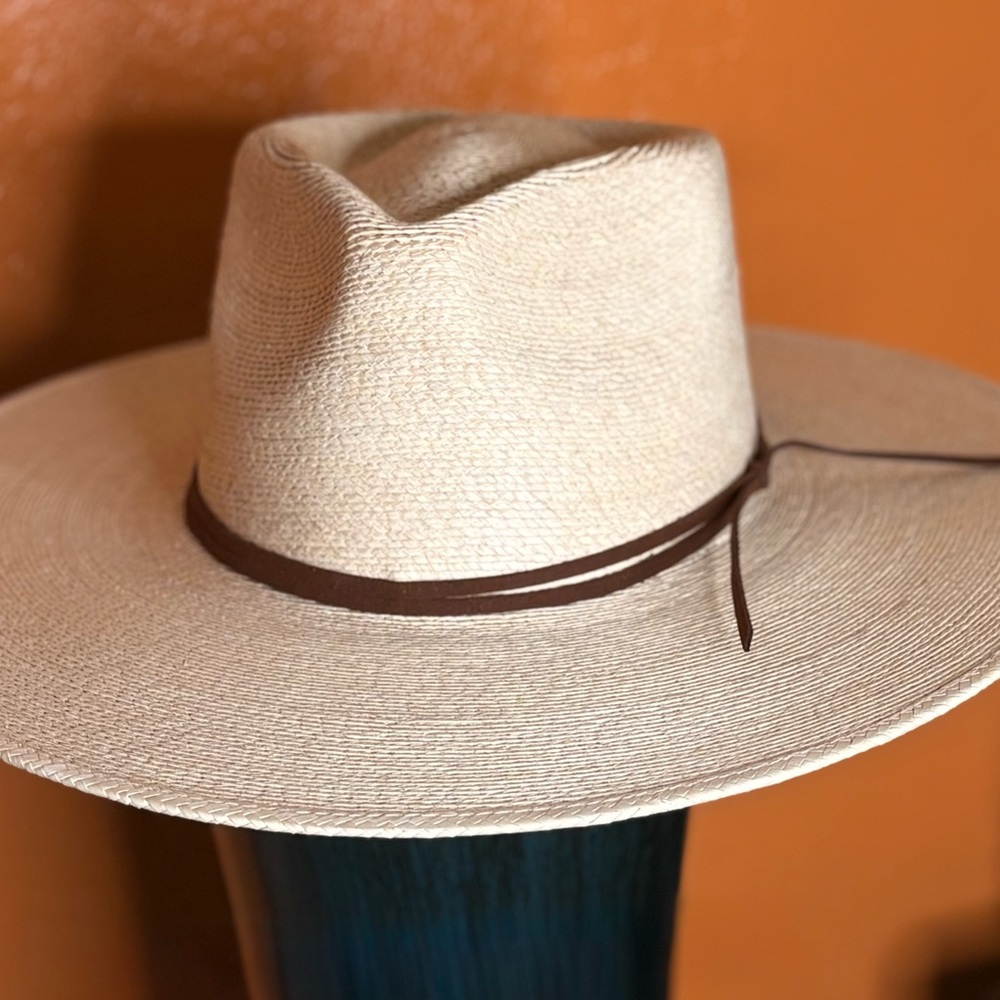 Men's Cream Straw Hat with Brown Band